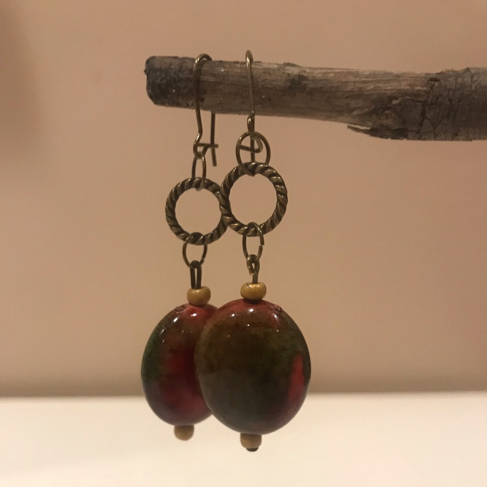 Handmade Beaded Dangle Earrings
